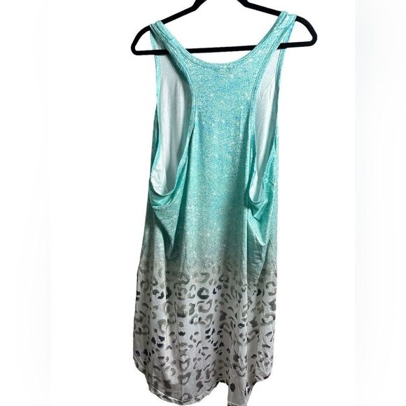 NWOT Women’s Plus Size Racer Back Green Leopard Print Lounge Dress - 3XL - Picture 4 of 4